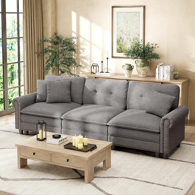 HERA'S HOUSE 116.11" Mid-Century Modern Couch, Oversized Sectional Couch