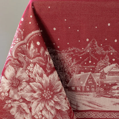 Benson Mills Engineered Jacquard Heavyweight Fabric Table Cloth, Holiday, Winter, and Christmas Tablecloth (Christmas Story, 60" x 84" Rectangular)
