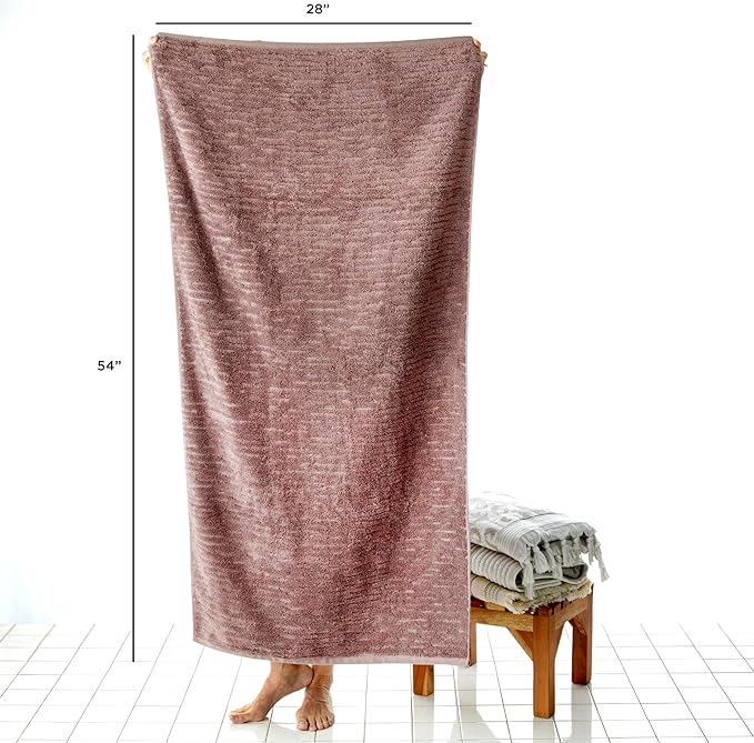 SKL Home CloudSoft Cotton Luxury Bath Towel, Soft Plum