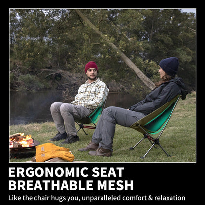 Naturehike YL08 Ultralight Camping Chair, 2.12 LBS Portable Backpacking Chair with Storage Bag & Anti-Sinking Feet, Lightweight Compact Collapsible Camp Chair