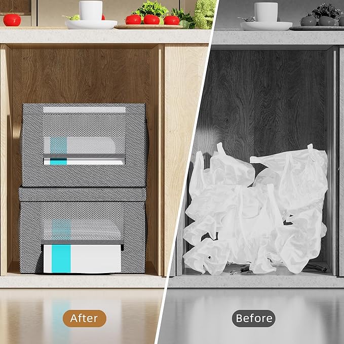 Trash Bag Holder Dispenser 2 Pack, Oxford Cloth Garbage Bag Storage Organizer