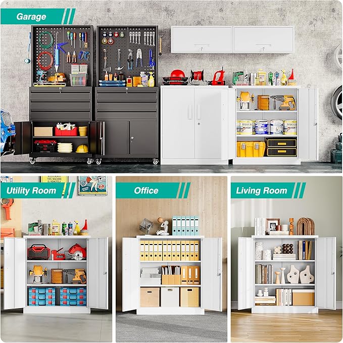 SISESOL White Metal Storage Cabinet