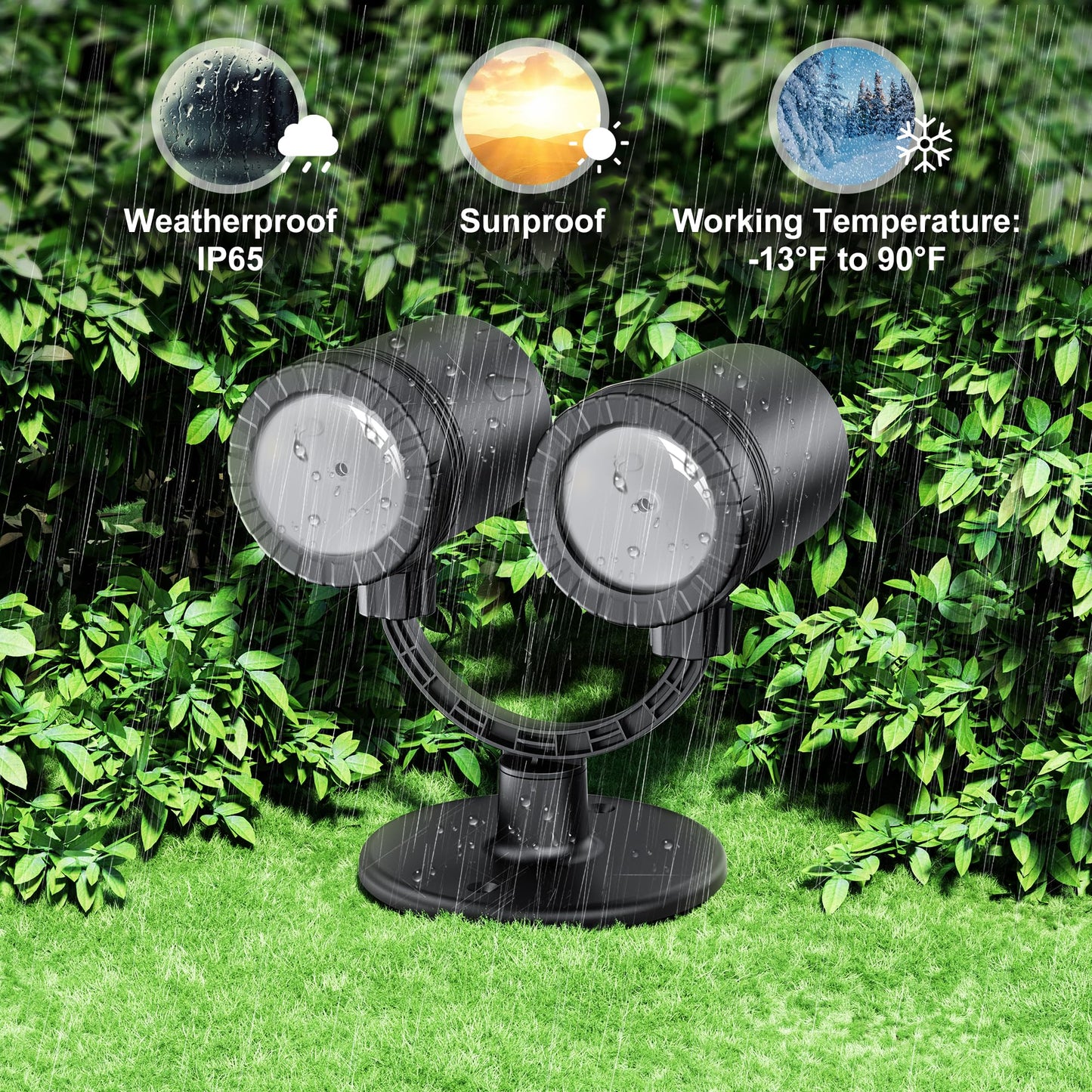 2025 MuliVid Christmas Projector Lights Outdoor, Double Head Snowfall LED Lights Waterproof, Outdoor Christmas Snowflake Projector Light for Xmas Holiday Party, Patio, Garden Decoration