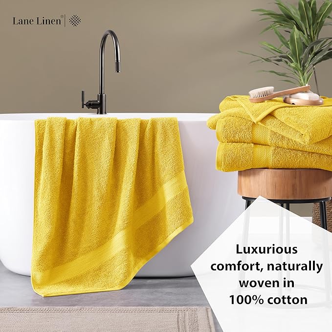 LANE LINEN 100% Luxury Cotton Bath Sheets 4 Pack