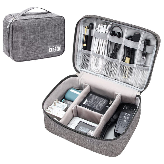 Electronics Organizer Travel Universal Cable Organizer Bag Waterproof Electronics Accessories Storage Cases for Cable, Charger, Phone, USB, SD Card, Hard Drives, Power Bank, Cords
