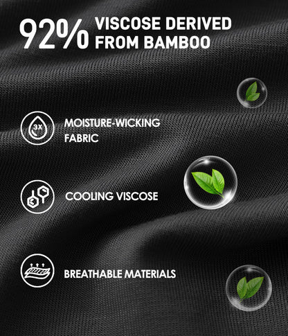 YESWEL Mens Boxers L, Longer Leg Bamboo Boxer Shorts with Fly, Anti - Chafing Underwear Trunks, No Itchy Labels Underpants Pack of 3 Black