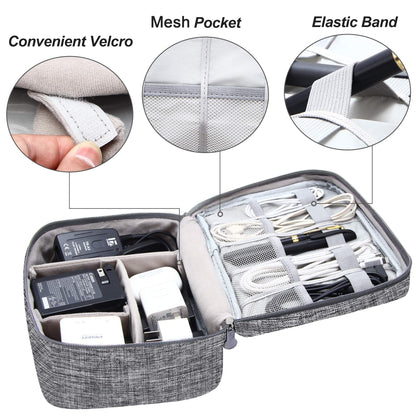 Electronics Organizer Travel Universal Cable Organizer Bag Waterproof Electronics Accessories Storage Cases for Cable, Charger, Phone, USB, SD Card, Hard Drives, Power Bank, Cords