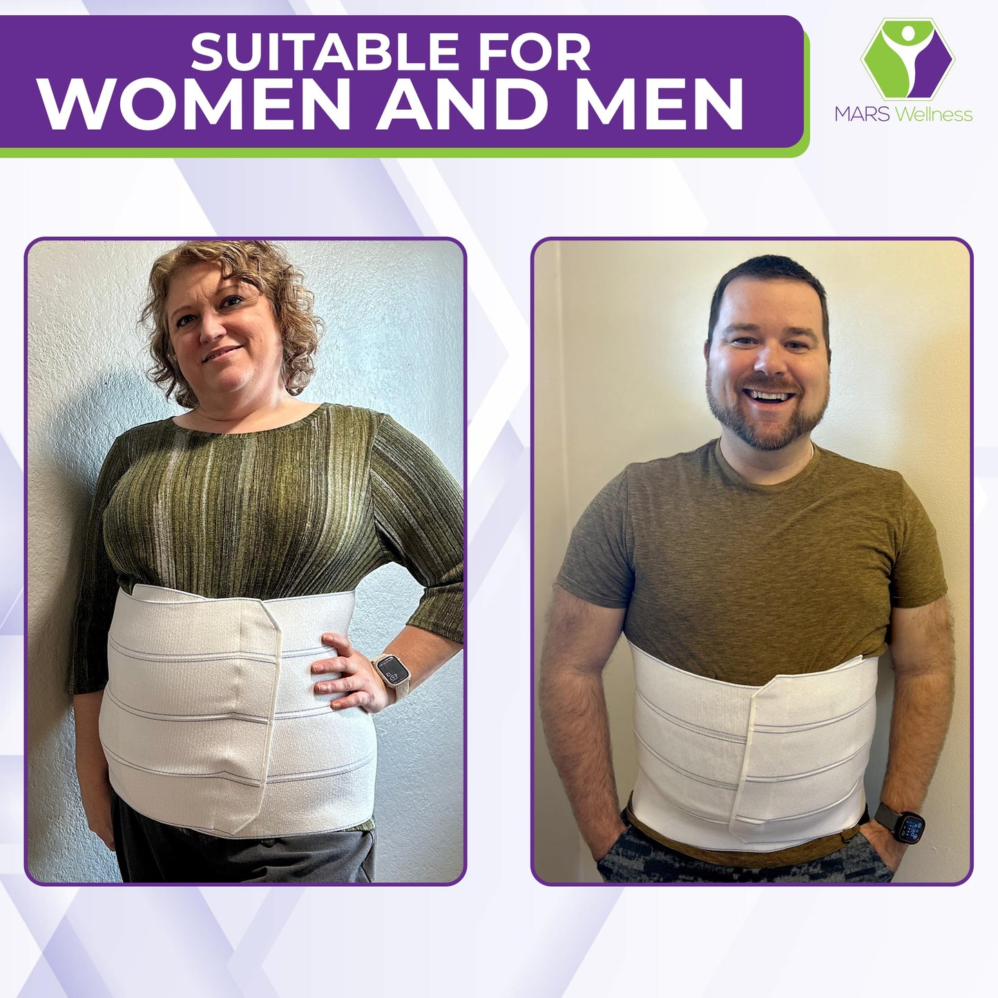 MARS WELLNESS Premium Plus Size Bariatric Abdominal Binder - 12" 4 Section/Panel - Bariatric Binder Abdominal Brace for Men or Women - Fits Waist Sizes 55" - 72"