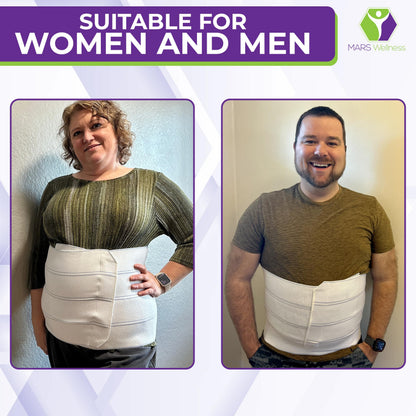 MARS WELLNESS Premium Plus Size Bariatric Abdominal Binder - 12" 4 Section/Panel - Bariatric Binder Abdominal Brace for Men or Women - Fits Waist Sizes 55" - 72"