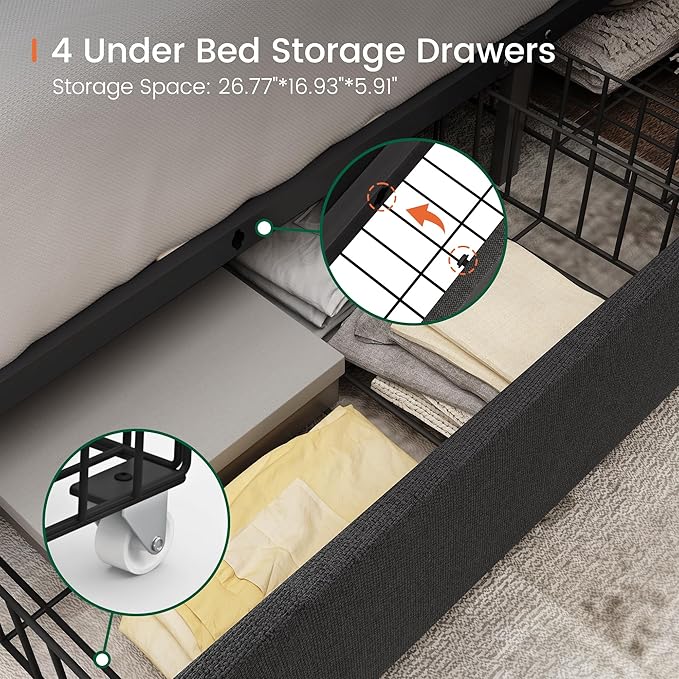 LARMACE Queen Size Bed Frame