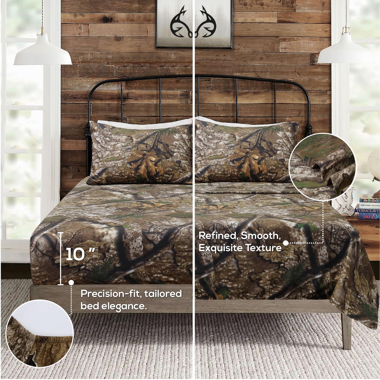 VISI-ONE RealTree APX Twin Camo 3 Piece Microfiber Sheet Set – Unisex Bedding for Kids, Toddlers & Teens, Perfect for Little Hunter, Outdoor Explorer & Nature Lover Bedrooms with Adventure-Ready Style