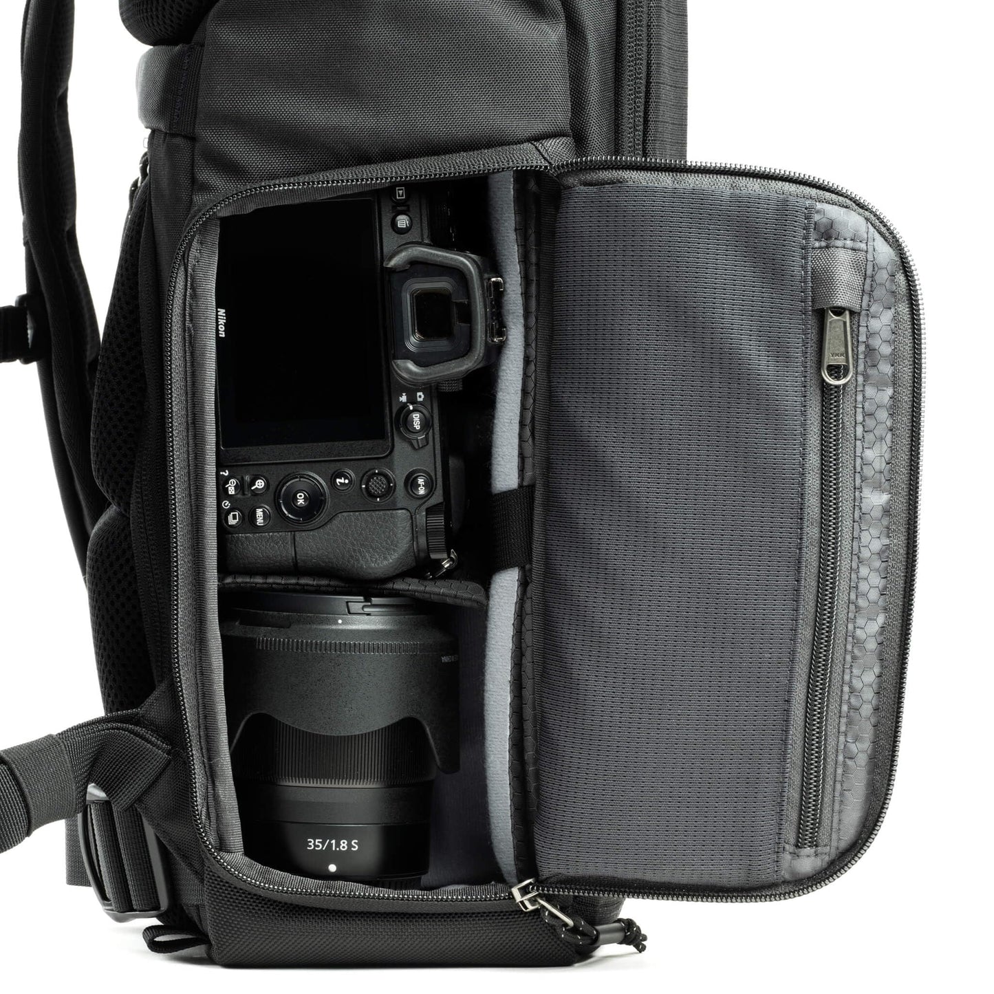 Think Tank FocusPoint 30L RollTop Camera Backpack - Golden Hour: Expandable Travel & Camera Backpack with Laptop Sleeve, Quick Side and Back Access, Rain Cover – Versatile Photography & Travel Bag