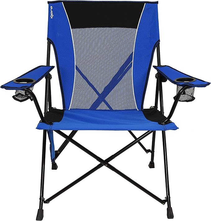 Kijaro Dual Lock Folding Camp Chairs - Versatile for Sports, Outdoors & Lawns - Locks Positions - Maldives Blue