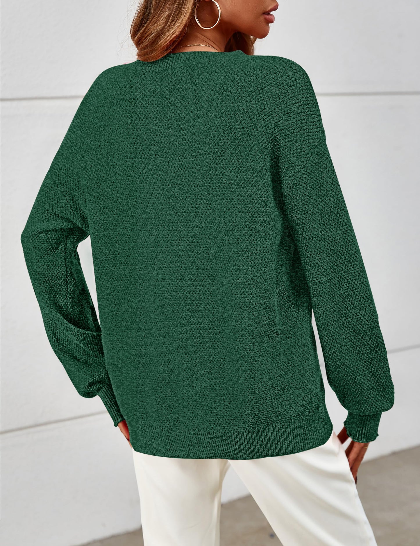 MEROKEETY Women's 2025 Fall Winter Oversized Pullover Sweater Trendy Crew Neck Long Sleeve Heathered Knit Jumper Tops