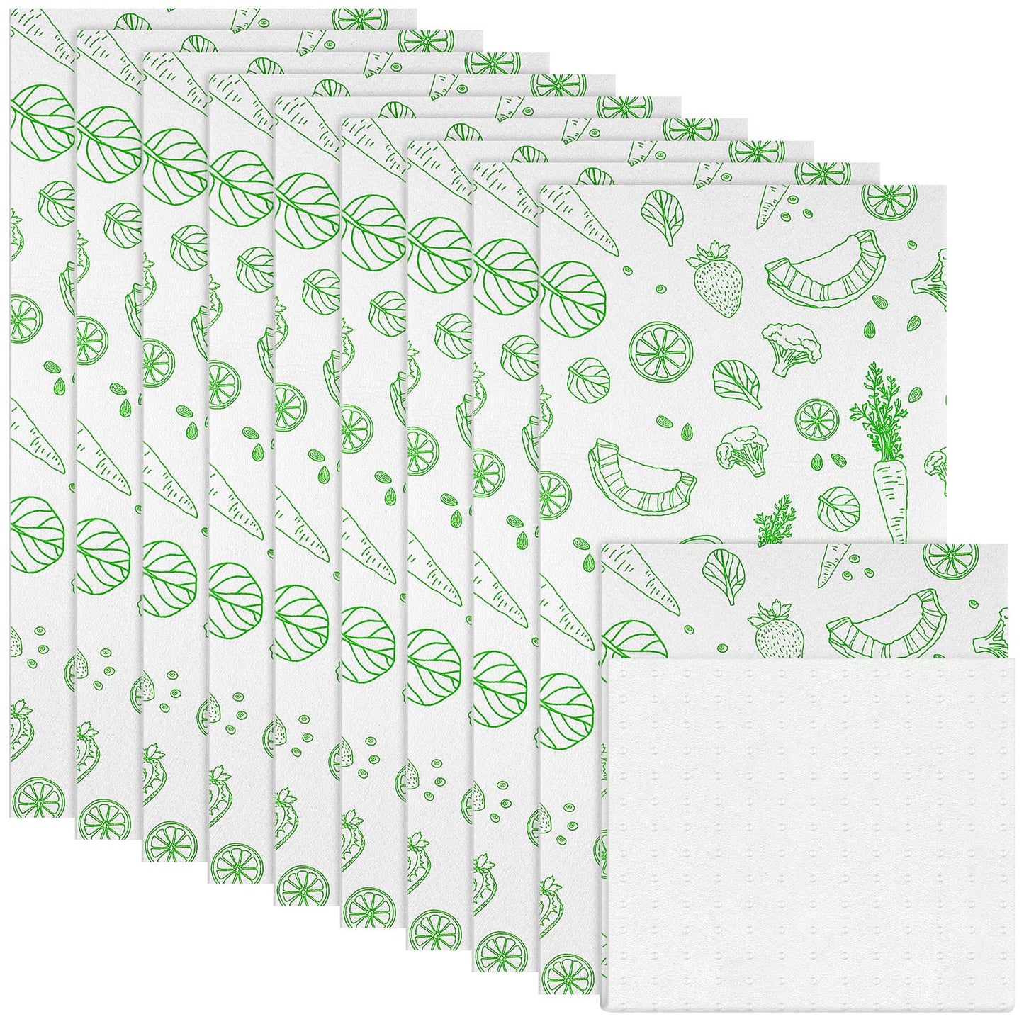 Amyhill 10 Pcs Refrigerator Shelf Liners Absorbent Fridge Mats Washable Fridge Drawer Liners for Shelves, Kitchen, Home, Cabinet, Trays(Fruits, 12 x 24 Inch)