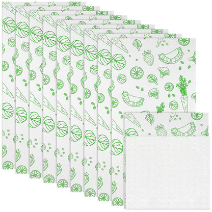 Amyhill 10 Pcs Refrigerator Shelf Liners Absorbent Fridge Mats Washable Fridge Drawer Liners for Shelves, Kitchen, Home, Cabinet, Trays(Fruits, 12 x 24 Inch)