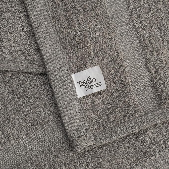 Basic Hand Towels 16x26 Inches – Pack of 12 – Grey Color – Soft and Absorbent