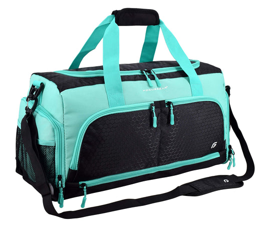 Ultimate Gym Bag 2.0: The Durable Crowdsource Designed Duffel Bag with 10 Optimal Compartments Including Water Resistant Pouch, Teal, Medium (20")