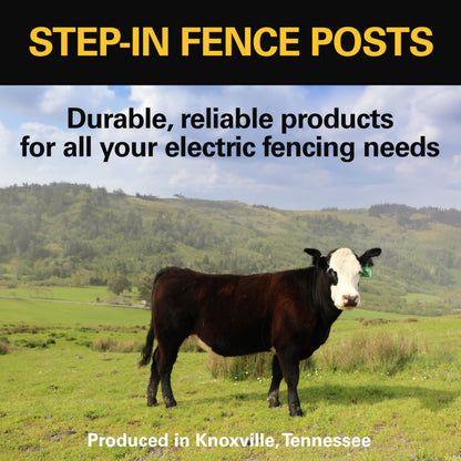Zareba 4-Foot Step-In Electric Fence Posts - 50 Pack for Electric Fence System - Sturdy Construction - A-48, White - Easy to Install Step In Posts, Includes 50