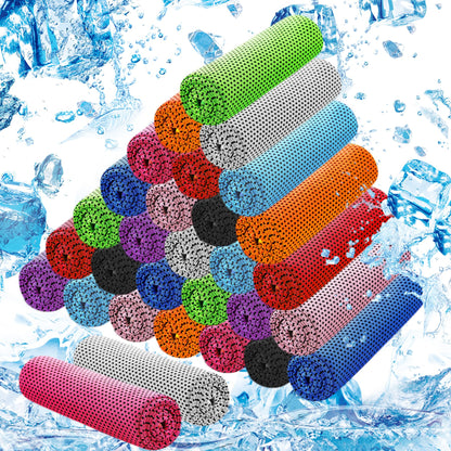 LYDTICK 30Pack Cooling Towels for Neck and Face (40"x12"), Ice Microfiber Cooling Towels Bulk for Workout Chill Sweat Towels Cooling Neck Wraps for Gym Yoga Golf Running Sport