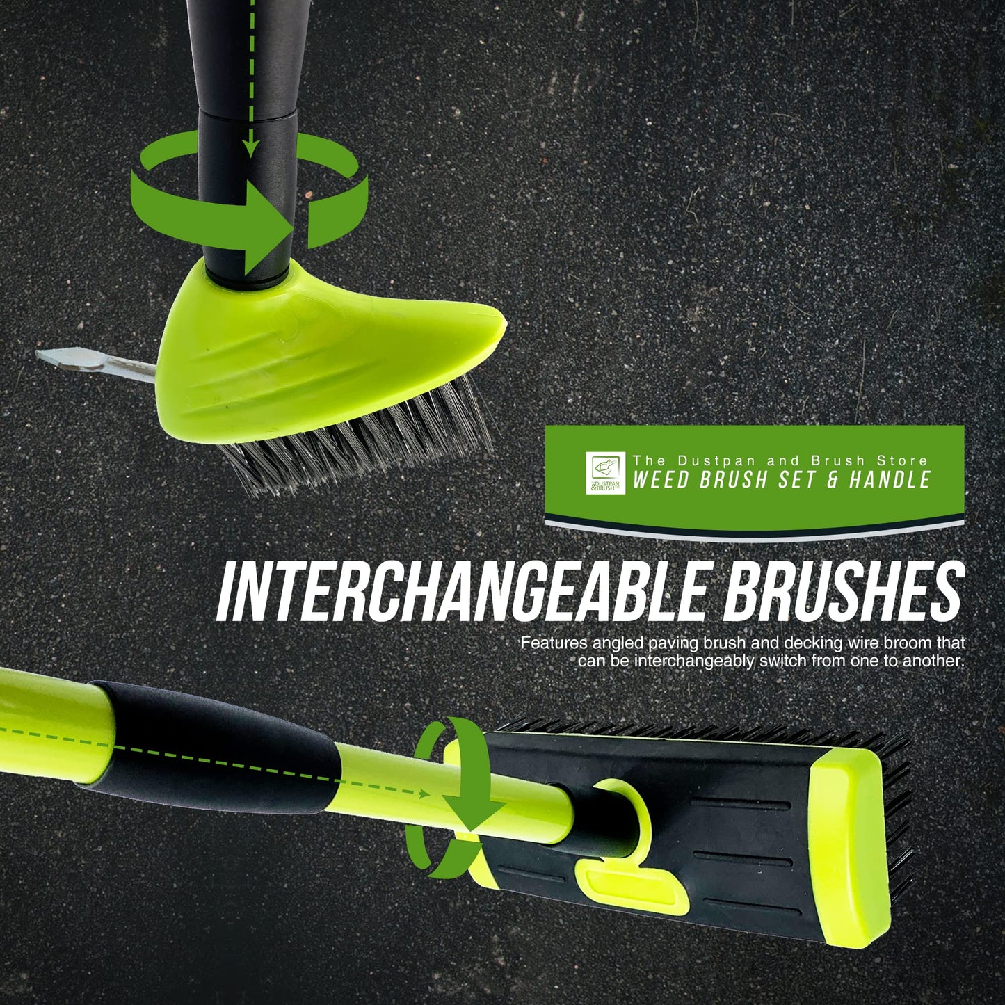 Weed Remover Tool Wire Brush Scraper Set with Metal Broom & Weed Removal Head - Remove Weed & Moss from Block Paving Garden Path Patio and Driveway Easily