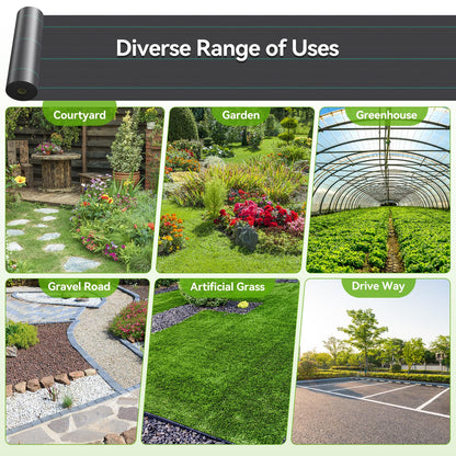 iropro 4ftx300ft Weed Barrier Fabric Landscape Fabric 3.2oz Heavy Duty, Woven Weed Control Cloth, Landscaping Fabric for Underlayment, Gardening Ground, Commercial Driveway Weed Block Cover Mat