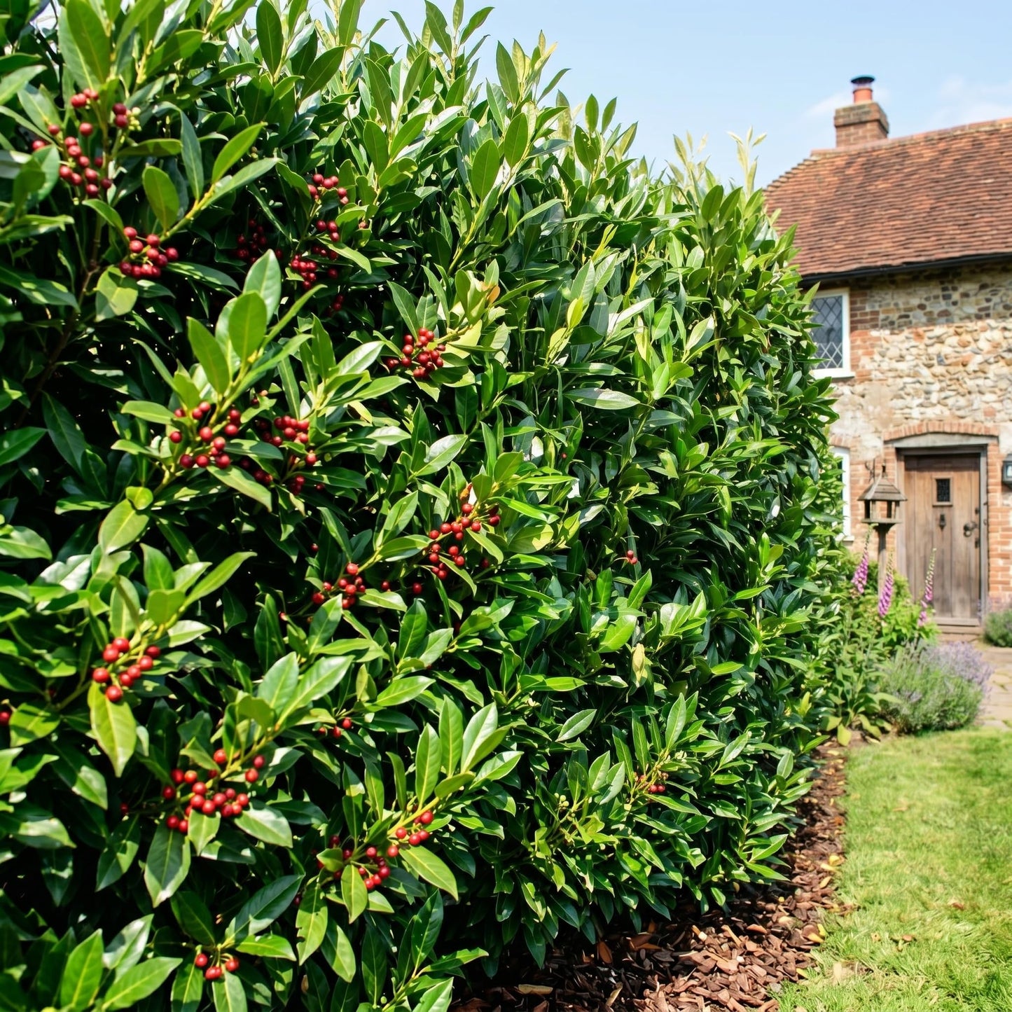 2 Skip Laurel Shrubs Live Plant, 2.5 Inch Pot Schip Laurel Plant, Fast-Growing, Easy to Grow Evergreen Shrubs for Privacy Hedge, Landscape & Garden Borders
