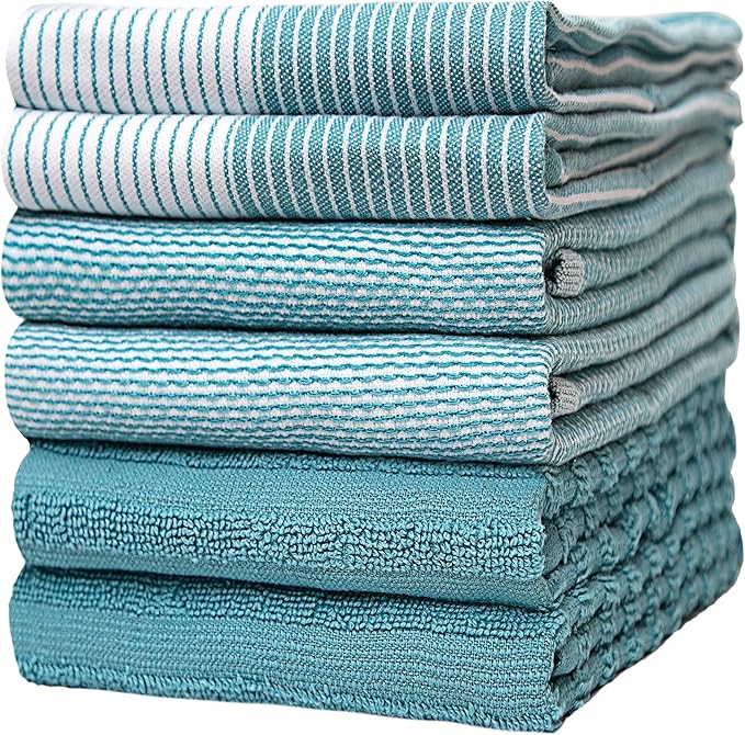 Premium Kitchen Towels | Large Cotton Dish Towels | Flat & Terry Highly
