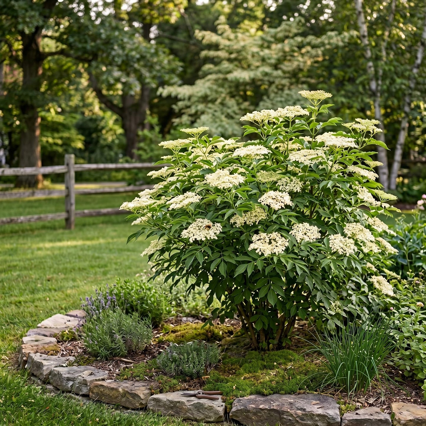 2 Elderberry Plants Live for Planting, Quart Pot Elderberry Bush, Fast Growing, White Flowering Shrub with Dark Berries, Ideal for Garden & Landscape