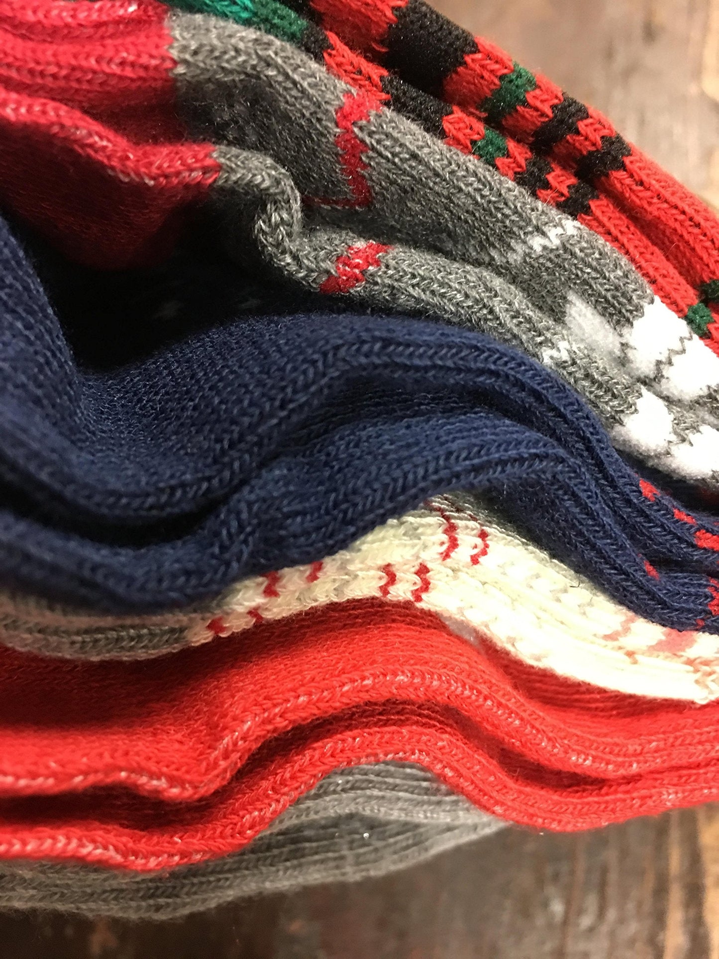 I&S 6 Pairs Crew Socks, Printed Fun Colorful Festive, Crew Sock Women Colorful Fancy Design Soft (Christmas #2)