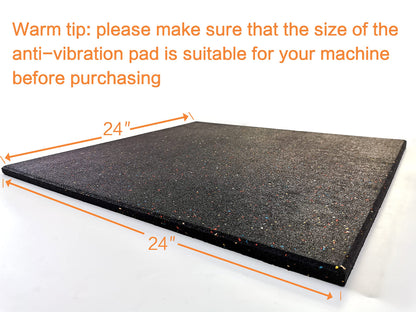 Goodhoily Anti-Vibration Pad 24" x 24",3/5" Heavy Duty Thick- Rubber Vibration Pad -Sound Absorbing Mat- for Dryers, Fitness Equipmen,Audio Equipment(Square) Black