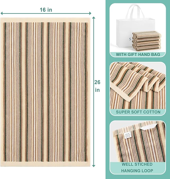 SALAS Kitchen Dish Towels for Drying Dishes, Large Cotton Kitchen Cloths Hand