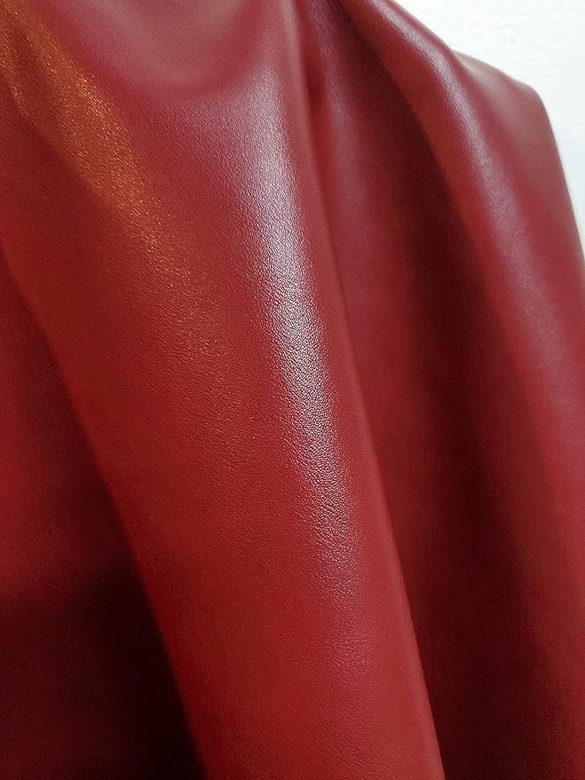 Burgundy Soft Faux Leather Fabric PU Leather Fabric Sheet Synthetic Pleather