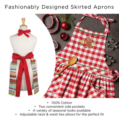 DII Women's Christmas Kitchen Apron Adult Size, Cooking, Baking or Crafting, Adjustable with Large Pockets, One Size, Christmas Truck