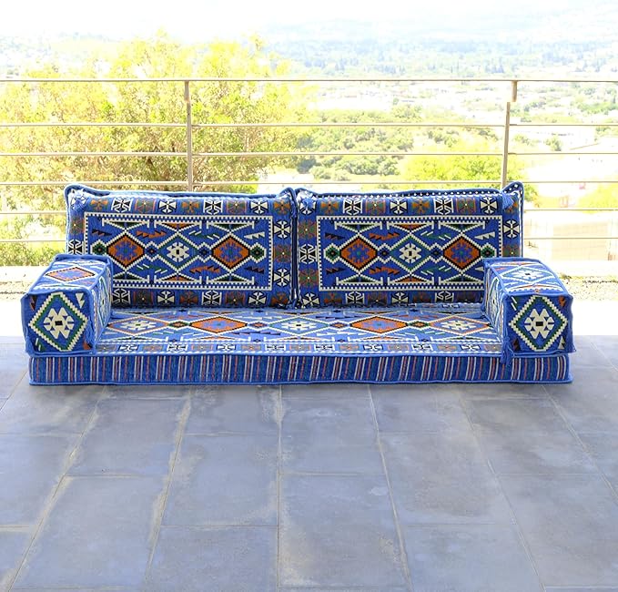 mysticalanatolia Arabic Majlis Sofa – 75x27x4 inch Floor Seating Convertible