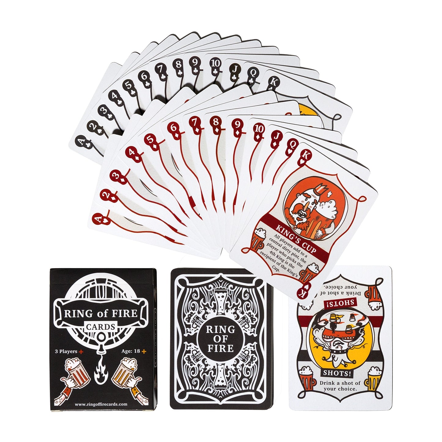 Ring of Fire Cards - The Drinking Game with All the Rules Illustrated on the Cards - Great For Students, Stag and Hen Parties and Pre-drinks