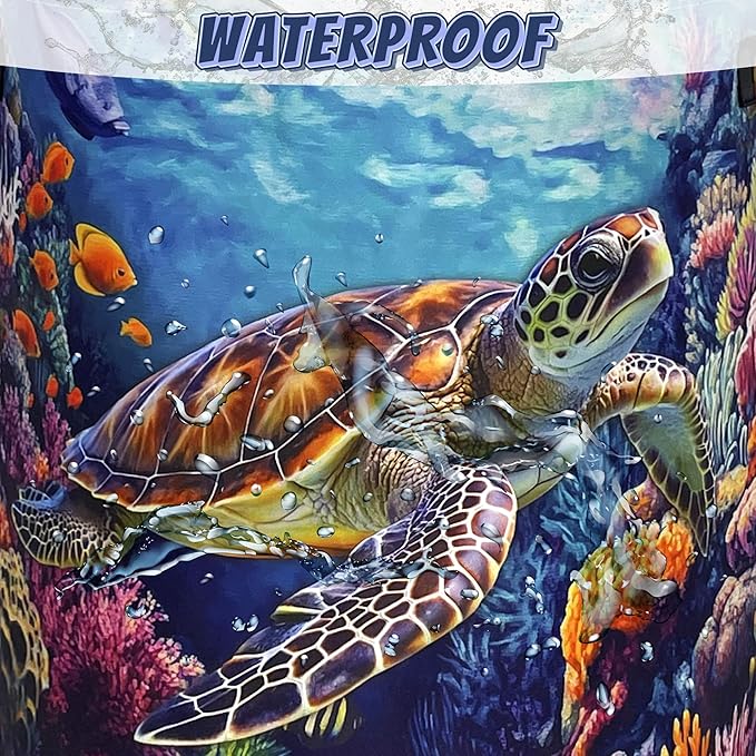Funny Turtles Laundry Basket Oxford Cloth Ocean Animal Sea Turtle Laundry Hamper