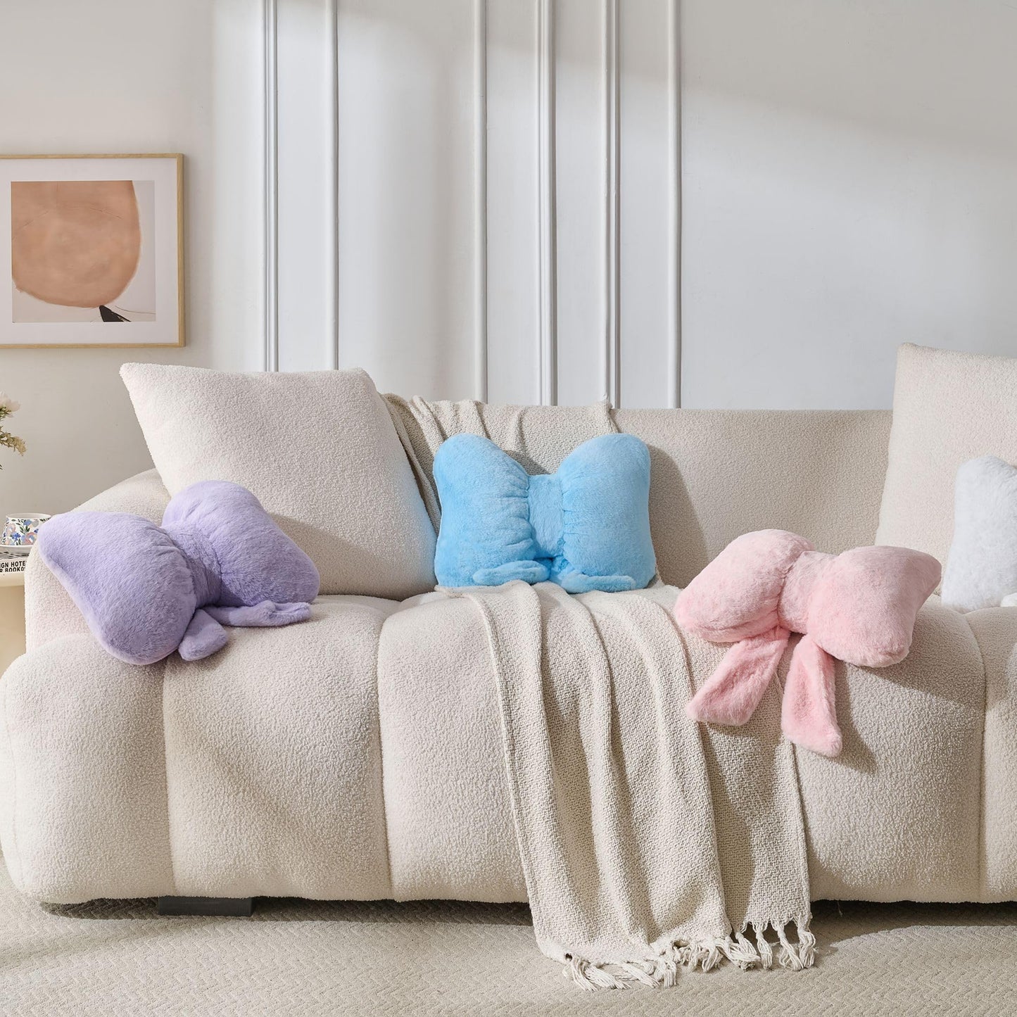 Bow Pillow Throw Pillows Butterfly Shaped Decorative Cute Pillows for Bed Sofa Cute Home Decor,Pink 10 * 8inch