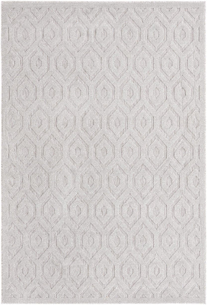 Unique Loom Outdoor Trellis Textured Collection Area Rug - Spatial (6' 1" x 9' Rectangle, Grey/ Gray)