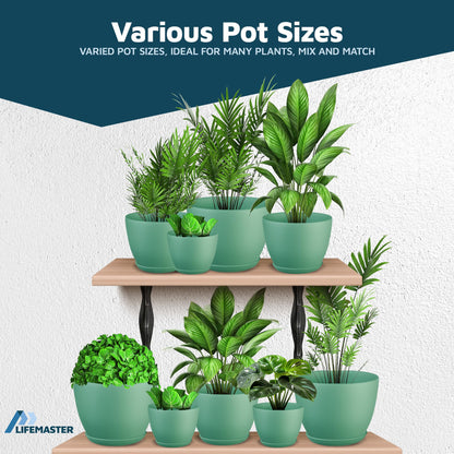 Lifemaster Plant Pot, Mint, Pack of of