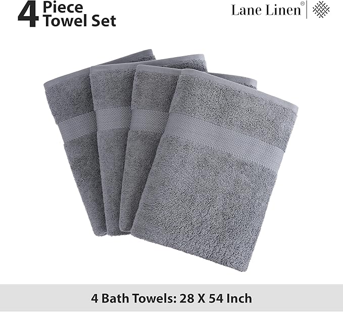 LANE LINEN 4 Pack Bath Towels Set