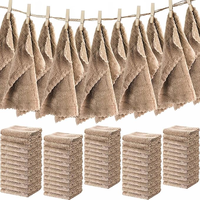 Newwiee 100 Pcs Washcloths Quick Drying Bathroom Wash Clothes 12 x 12 Inch Face
