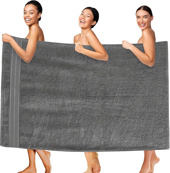 Elegant Comfort Three Line Popcorn Extra Large Luxury Bath Towel