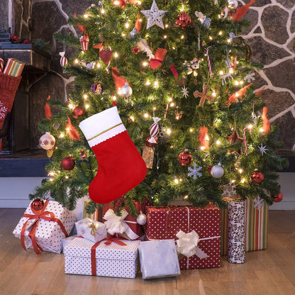 Cooraby 16 Pack Red Felt Christmas Stockings 9 Inches Xmas Fireplace Hanging Stockings Holiday Decorations Stockings for Christmas Decorations