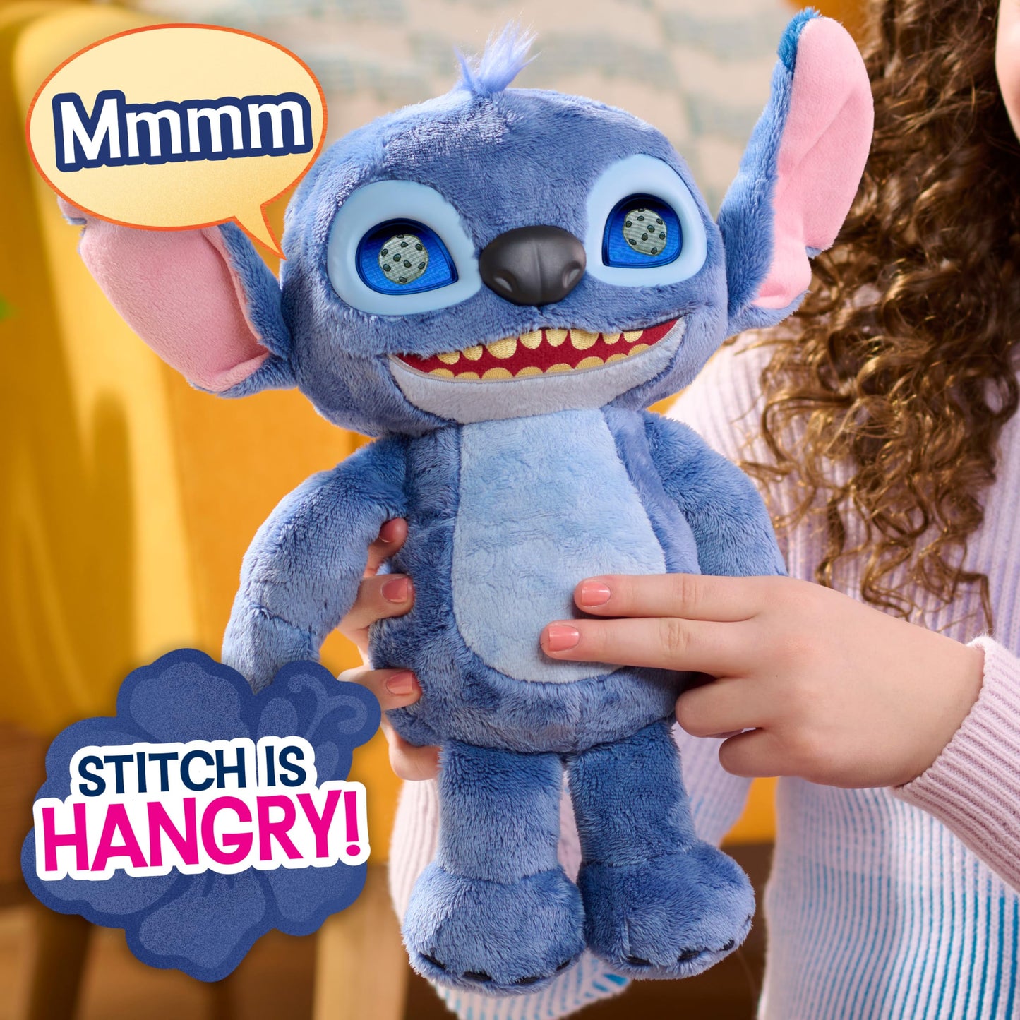 Just Play Disney Stitch Many Moods 34,3 cm Interactive Plush, 50+ Sounds & Phrases, LCD Eyes, inspired by Disney's new live-action Lilo & Stitch movie, Toy for Fans, Girls, Boys, Kids 3