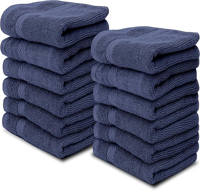 White Classic Luxury Cotton Washcloths 13x13 Inch