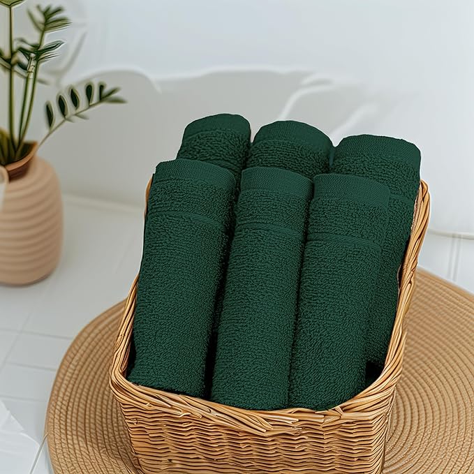 Tens Towels Pack of 12 Washcloths, 12 x 12 Inches, Lighter Weight, Quick to Dry