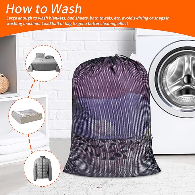Polecasa Extra Heavy Duty Large Diamond Mesh Laundry Bags