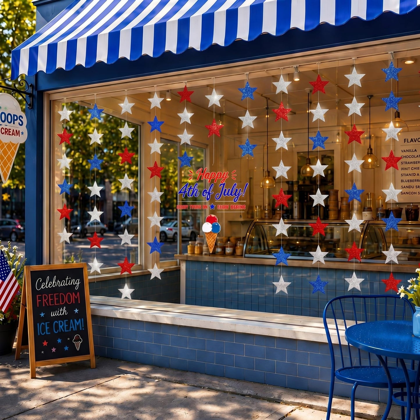 Gejoy 80 Pieces Red White Blue Glitter Stars Cutouts Patriotic 6 Inch Paper Star Decorations for 4th of July Independence Day Bulletin Board Classroom Decorations, Memorial Veterans Day Party Supplies
