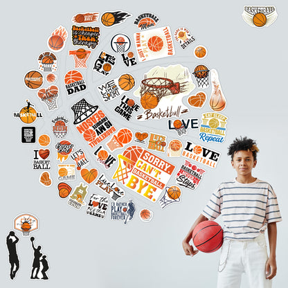 Glow in The Dark Cool Basketballs Wall Decals, Love Sports Stickers for Baby Girls Boys Room, Luminous Ceiling Decor for Bedroom Playroom Nursery